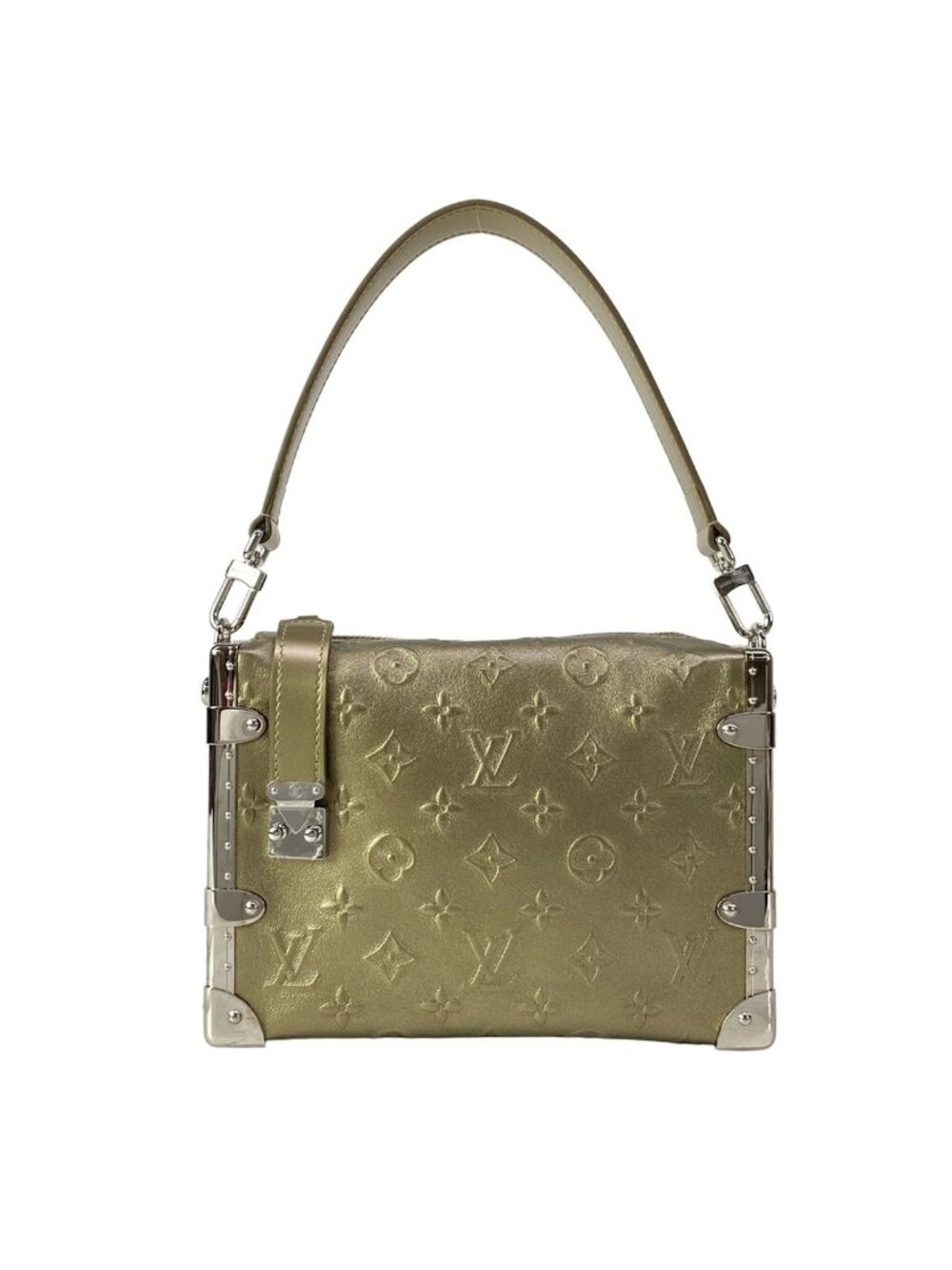 Louis Vuitton Handbag Cruise Collection Side Trunk Light Gold Leather Cowhide